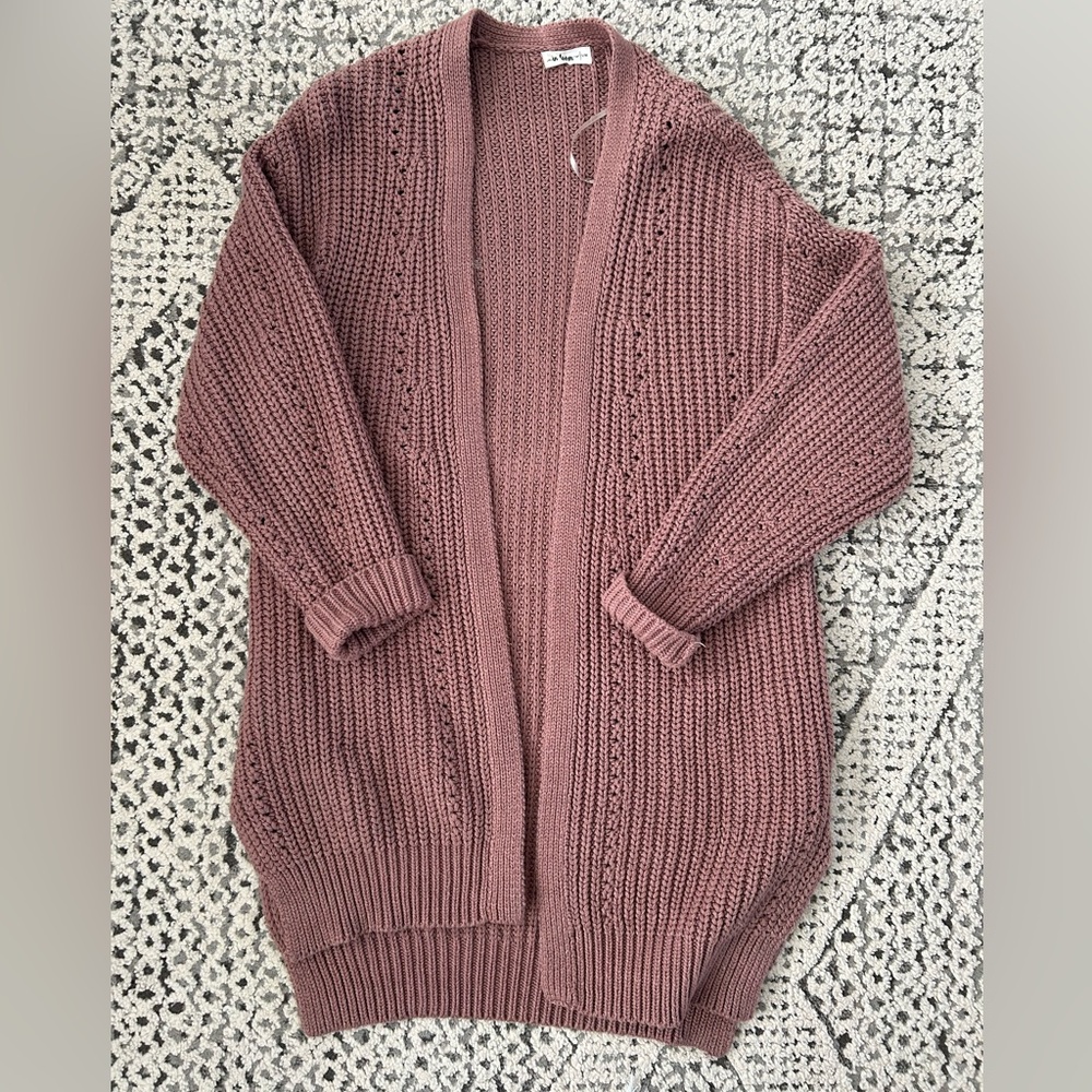 In Bloom Dusty Rose Open-Front Cardigan